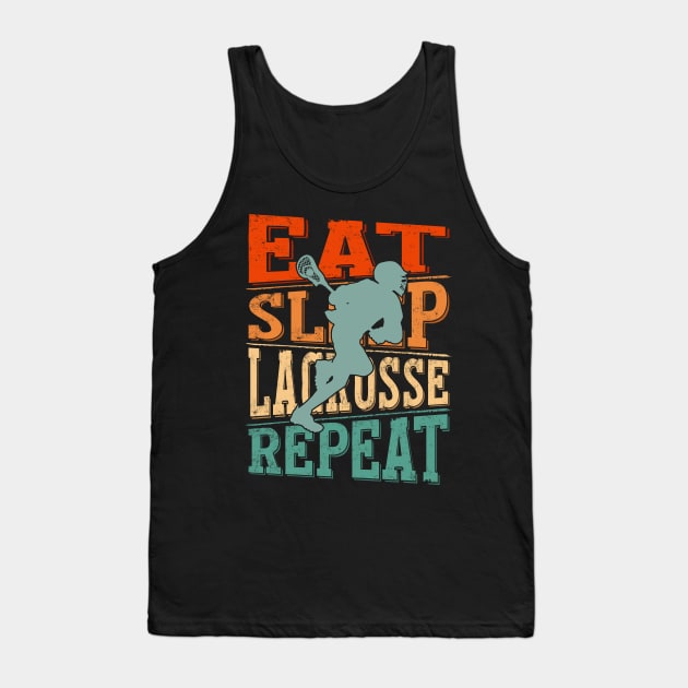 Eat Sleep Lacrosse Repeat Tank Top by Visual Vibes